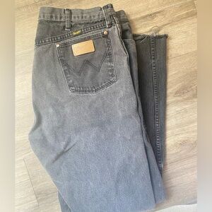 Wrangler Unisex Black Denim Jeans Cropped Plus Size